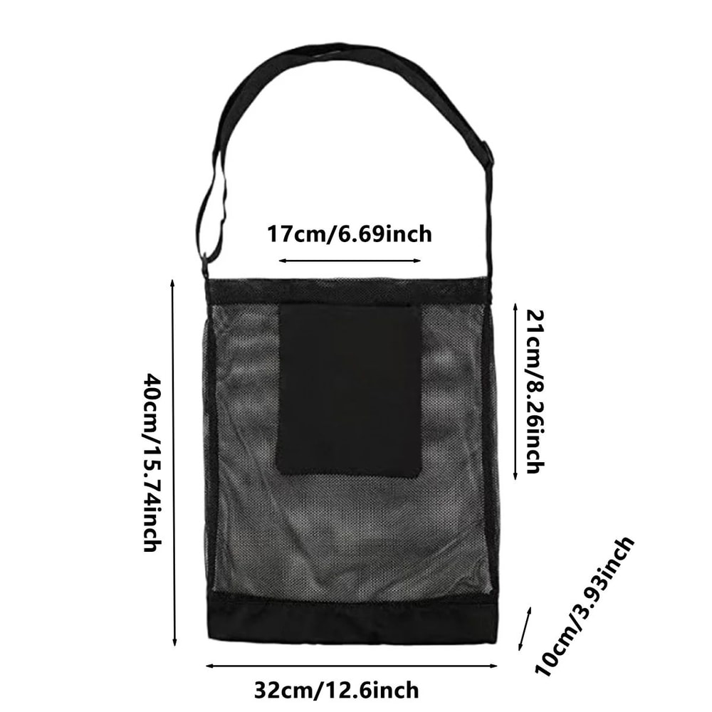 Foldable Mesh Fruit Mushroom Picking Bag Large Capacity Outdoor Harvest Crossbody Storage Pouch 1