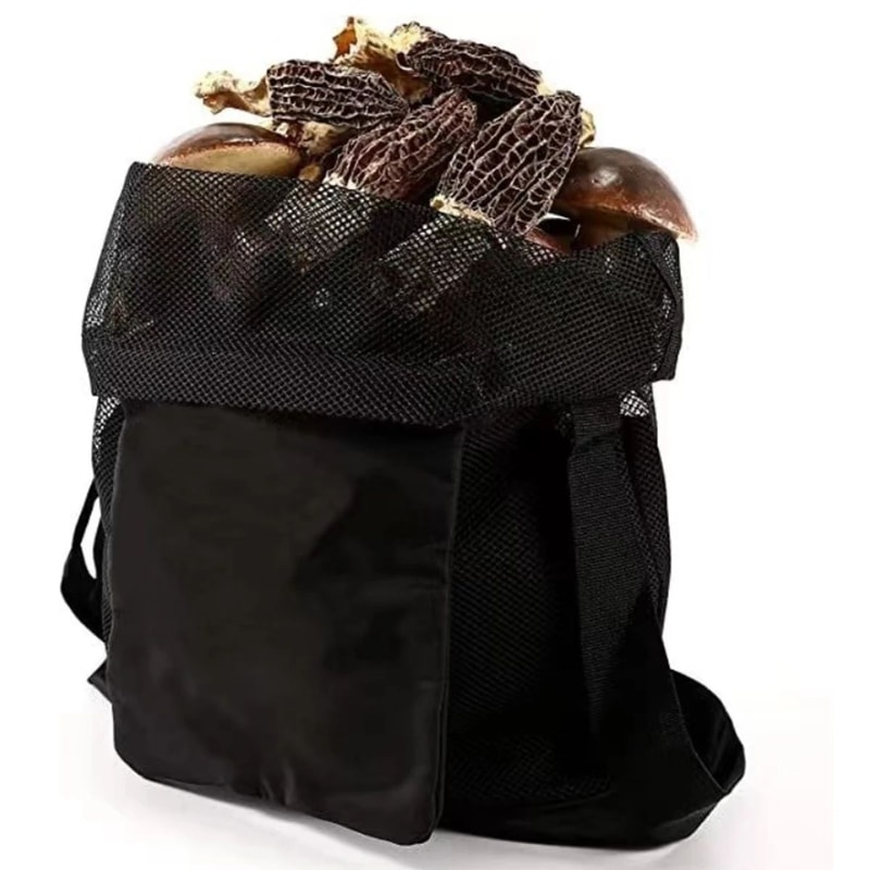 Foldable Mesh Fruit Mushroom Picking Bag Large Capacity Outdoor Harvest Crossbody Storage Pouch 2