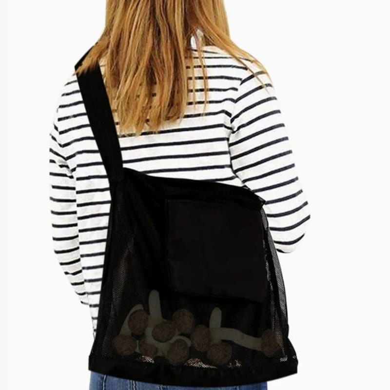 Foldable Mesh Fruit Mushroom Picking Bag Large Capacity Outdoor Harvest Crossbody Storage Pouch 4