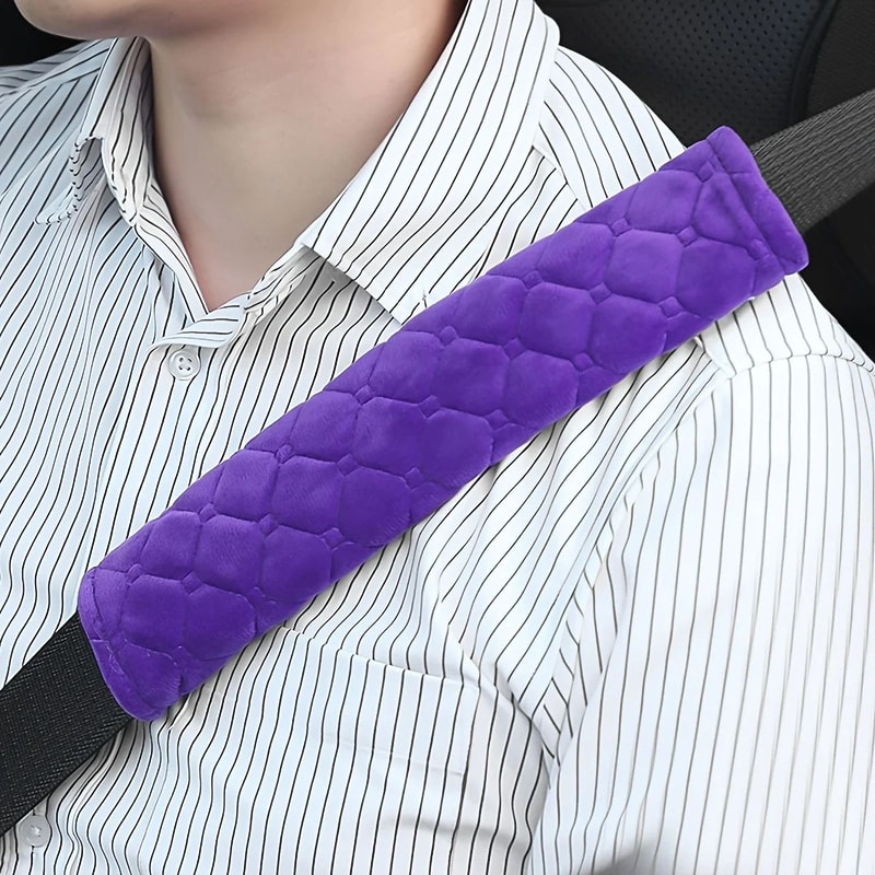 Soft Plush Seat Belt Shoulder Pad Extended Comfort Car Safety Strap Cover Solid Color Cushion Prot 0
