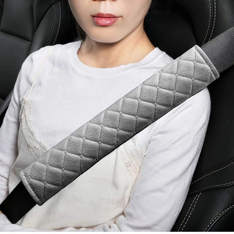 Soft Plush Seat Belt Shoulder Pad Extended Comfort Car Safety Strap Cover Solid Color Cushion Prot 5