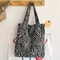 Leopard Print Canvas Tote Crossbody Bag Large Capacity Lightweight Shoulder Bag For Everyday Trave 1