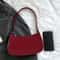 Luxury Retro Red Patent Leather Shoulder Bag Chic Underarm Handbag Small Baguette Purse For Women 1