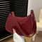 Luxury Retro Red Patent Leather Shoulder Bag Chic Underarm Handbag Small Baguette Purse For Women 3