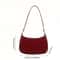 Luxury Retro Red Patent Leather Shoulder Bag Chic Underarm Handbag Small Baguette Purse For Women 4