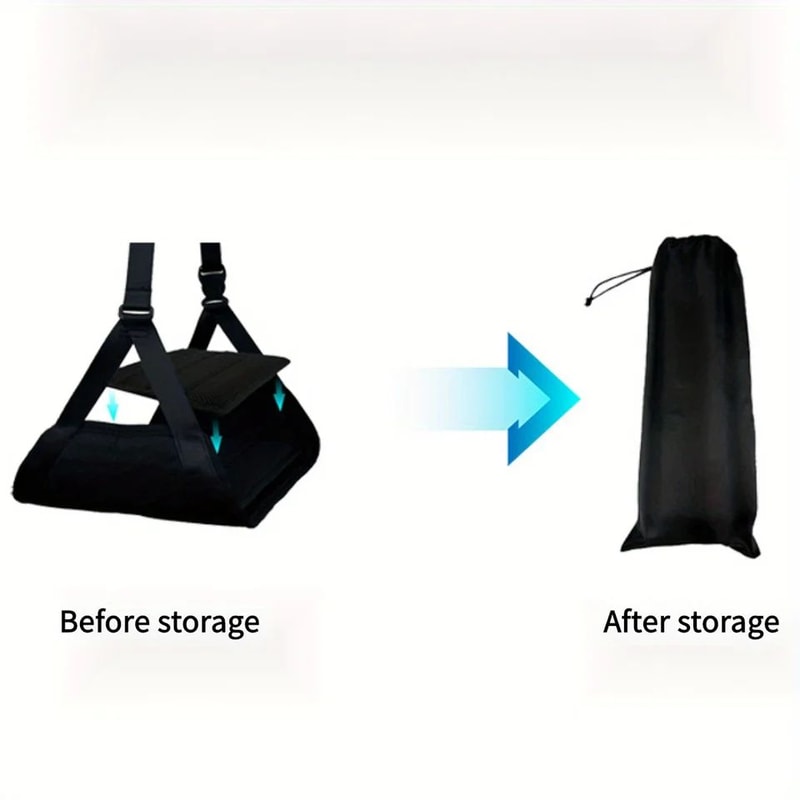 Portable Travel Footrest Hammock Adjustable Airplane Train Seat Leg Rest Sling Compact Office Und 3