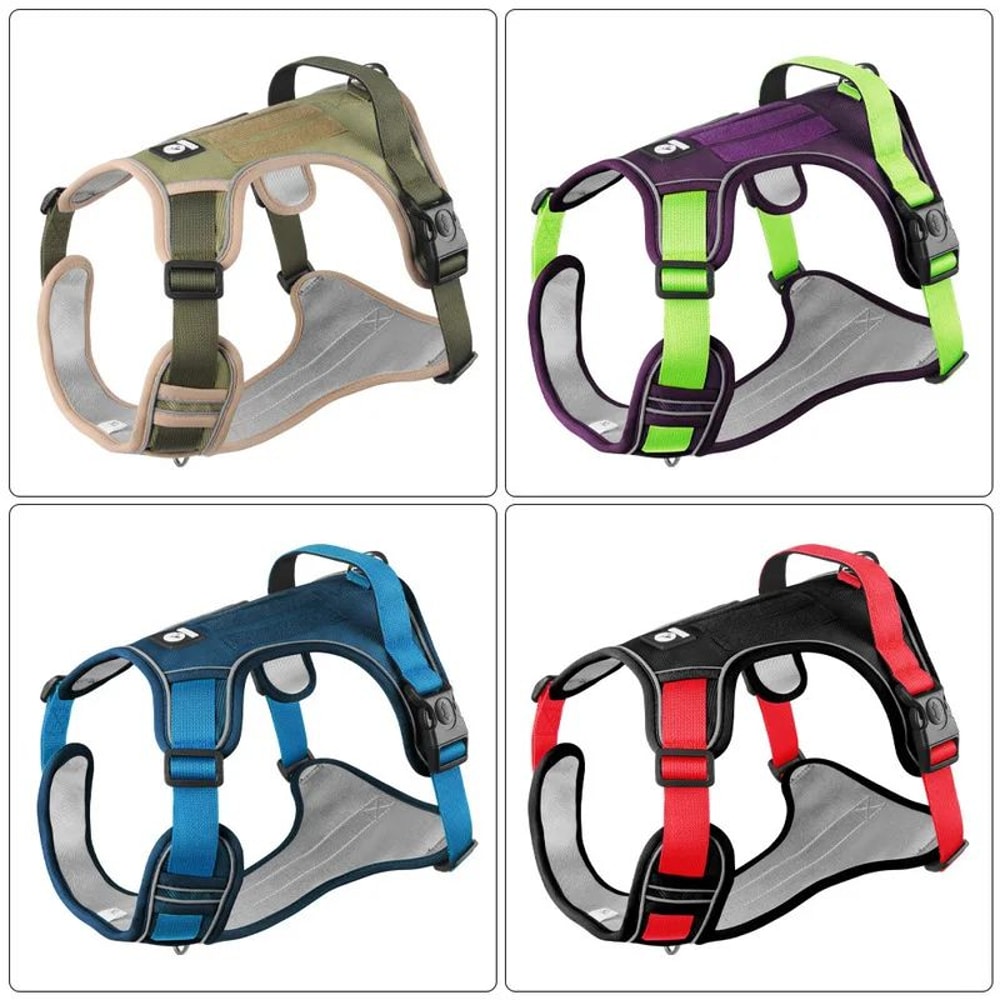 Reflective Tactical Dog Harness Vest 1680D Waterproof Oxford Cloth HeavyDuty NoPull Harness For Me 0