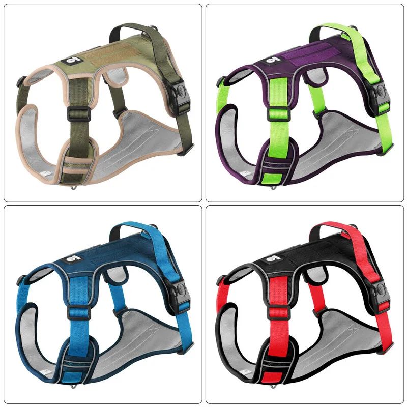 Reflective Tactical Dog Harness Vest 1680D Waterproof Oxford Cloth HeavyDuty NoPull Harness For Me 0