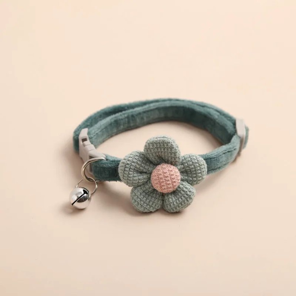 Cute Flower Cat Collar With Bell Adjustable Buckle Kitten Collar For Small Cats Small Dogs 8