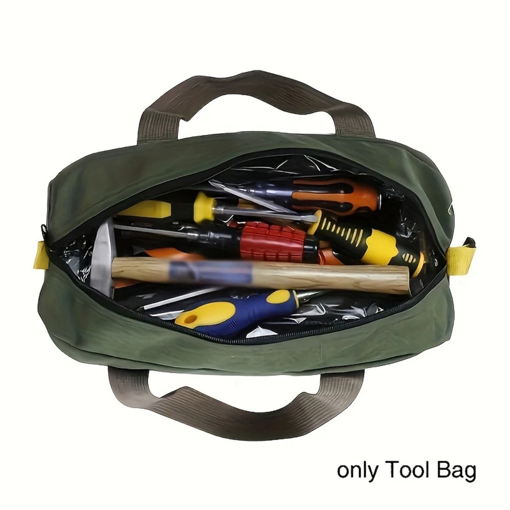 Heavy Duty Waterproof Canvas Tool Bag Large Capacity Portable Maintenance Storage Tote With Reinfo 4