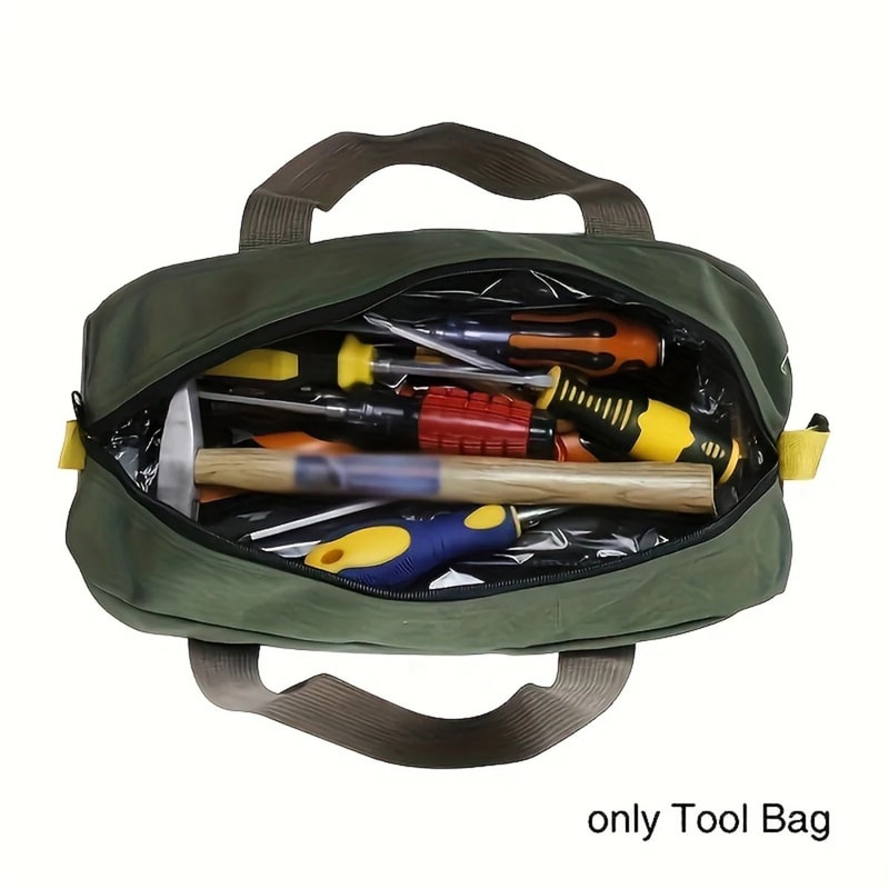 Heavy Duty Waterproof Canvas Tool Bag Large Capacity Portable Maintenance Storage Tote With Reinfo 4
