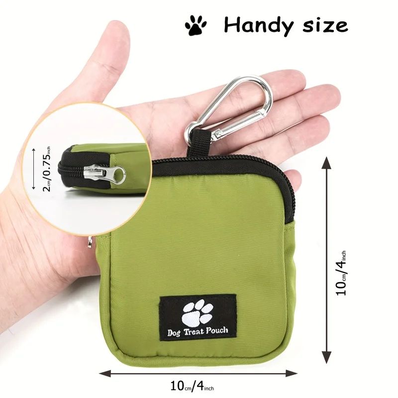 Portable Dog Treat Pouch With Whistle Reusable Multicolor Snack Bag For Walking Obedience Reward 0