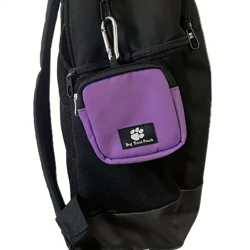 Portable Dog Treat Pouch With Whistle Reusable Multicolor Snack Bag For Walking Obedience Reward 2