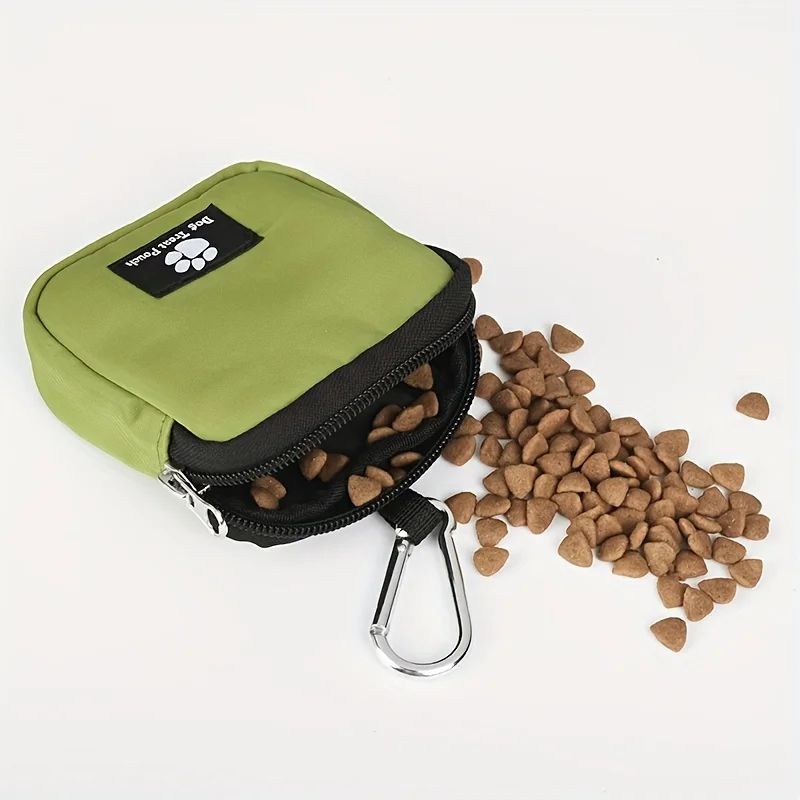 Portable Dog Treat Pouch With Whistle Reusable Multicolor Snack Bag For Walking Obedience Reward 4