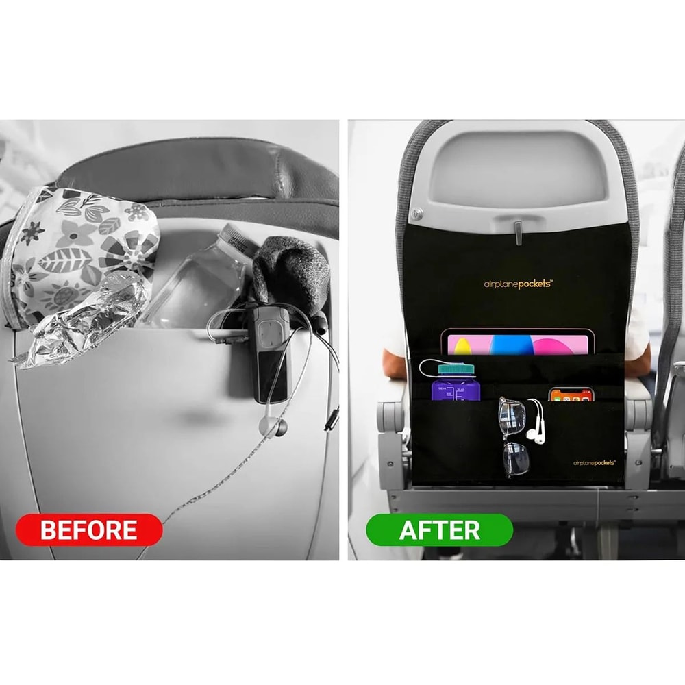 Portable Airplane Tray Organizer Bag MultiPocket Seatback Storage Pouch For Snacks Phone Tablet E 1