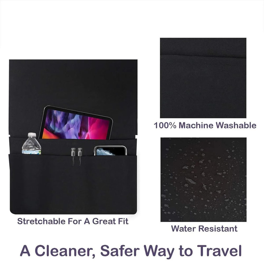 Portable Airplane Tray Organizer Bag MultiPocket Seatback Storage Pouch For Snacks Phone Tablet E 3