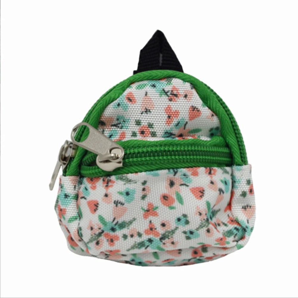 Mini Backpack Coin Purse Keychain DoubleZipper Small Wallet Pendant Bag For Keys Coins Cute Bag D 16
