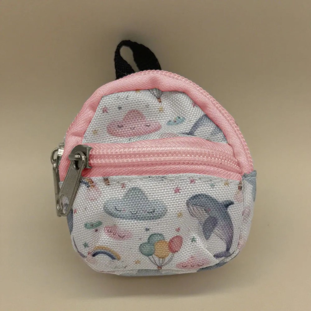 Mini Backpack Coin Purse Keychain DoubleZipper Small Wallet Pendant Bag For Keys Coins Cute Bag D 20