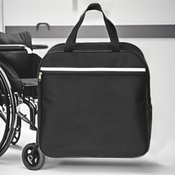 multi-pocket wheelchair storage bag – armrest organizer & rear hanging backpack for disabled mobility, daily essentials