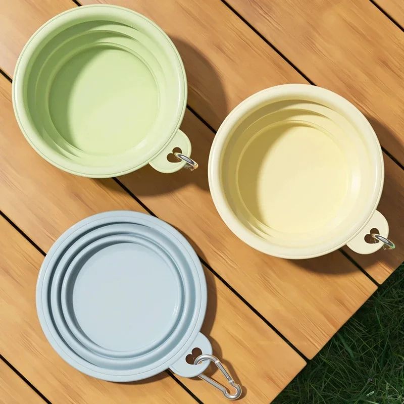 Collapsible Silicone Dog Bowl Folding Travel Pet Food Water Dish For Dogs Cats Puppies Portable 3