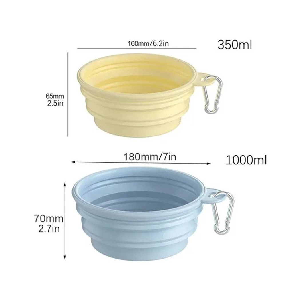 Collapsible Silicone Dog Bowl Folding Travel Pet Food Water Dish For Dogs Cats Puppies Portable 4