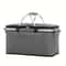 Foldable Insulated Picnic Basket Large Capacity Aluminum Foil Thermal Cooler Tote With Sturdy Fram 7