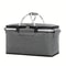 Foldable Insulated Picnic Basket Large Capacity Aluminum Foil Thermal Cooler Tote With Sturdy Fram 7