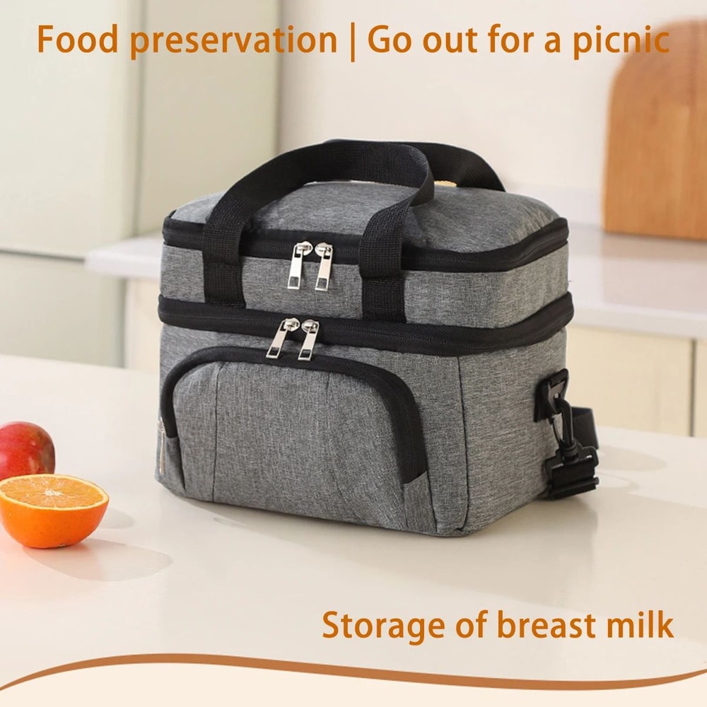 Portable Insulated Lunch Bag Thermal Picnic Camping Food Carrier With Freshness Preservation Hand 0