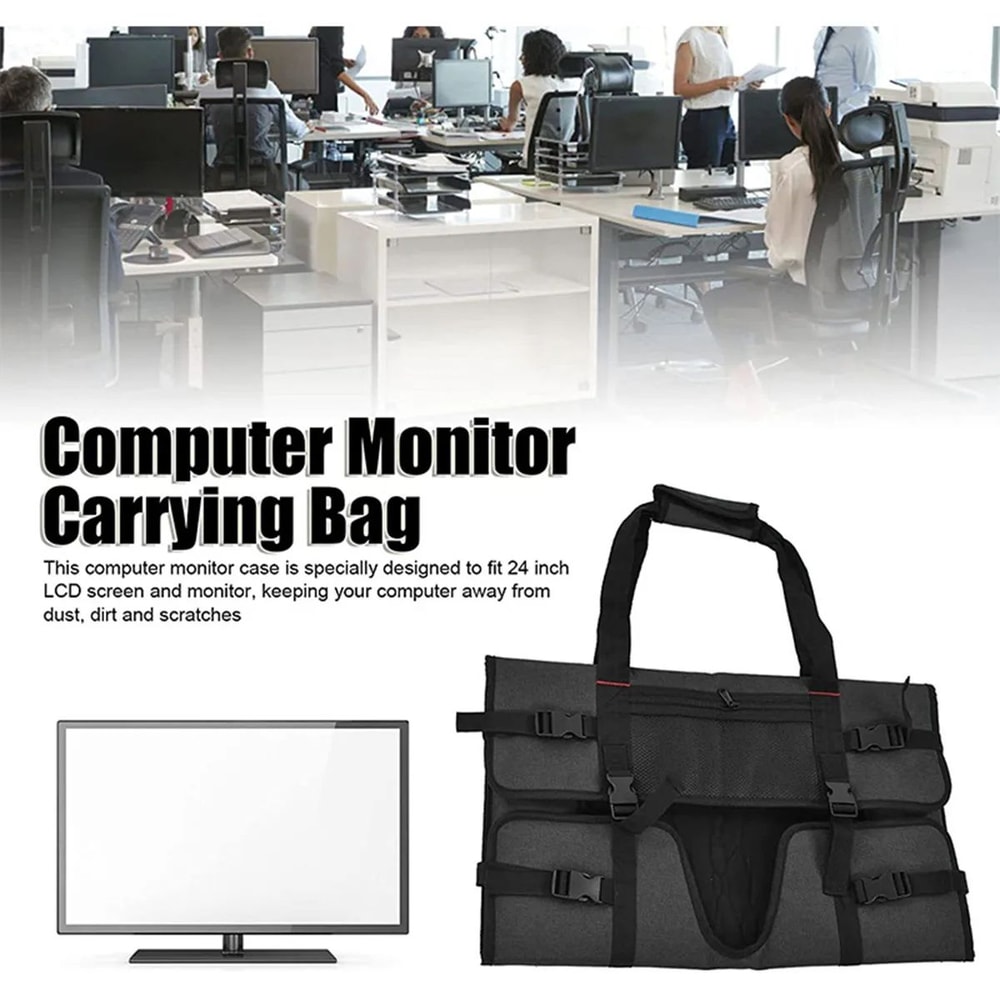 Monitor Moving Storage Bag Protective Computer Display Screen Carry Tote With Handle For Household 2