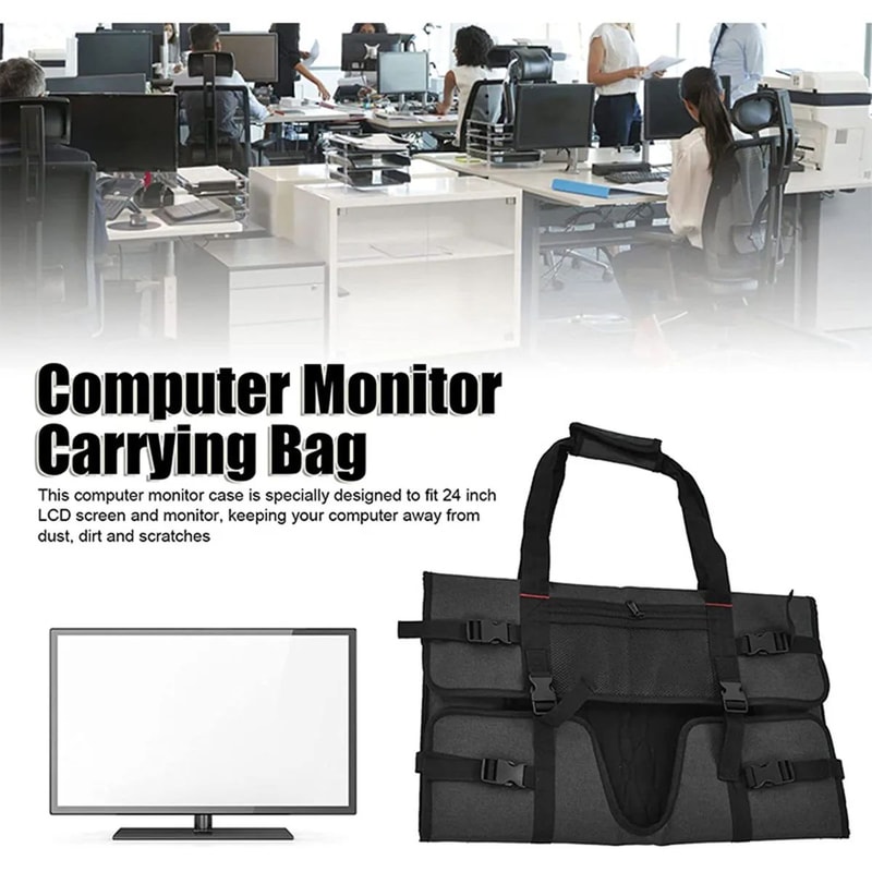 Monitor Moving Storage Bag Protective Computer Display Screen Carry Tote With Handle For Household 2