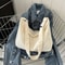 Japanese Style Corduroy Tote Bag Large Capacity Casual Shoulder Bag For Women Commute College Eve 4