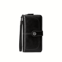 rfid anti theft leather wallet clutch, stylish and secure card holder