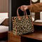 Yellow Leopard Print Plush Tote Bag For Women Autumn Winter Fashion Shoulder Handbag Soft Faux Fur 3