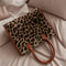 Yellow Leopard Print Plush Tote Bag For Women Autumn Winter Fashion Shoulder Handbag Soft Faux Fur 5