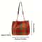 Red Plaid Lambswool Shoulder Tote Bag For Women Large Capacity Autumn Winter Underarm Purse Cozy S 3