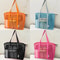 Large Mesh Beach Tote Bag With Liner Foldable Travel Zipper Shopping Bag Lightweight Luggage Carry 0