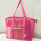 Large Mesh Beach Tote Bag With Liner Foldable Travel Zipper Shopping Bag Lightweight Luggage Carry 1