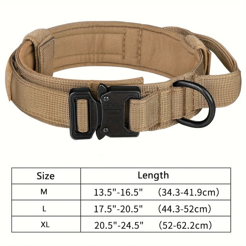Tactical Dog Collar With Handle Adjustable Military Nylon Training Collar Heavy Metal Buckle For L 7