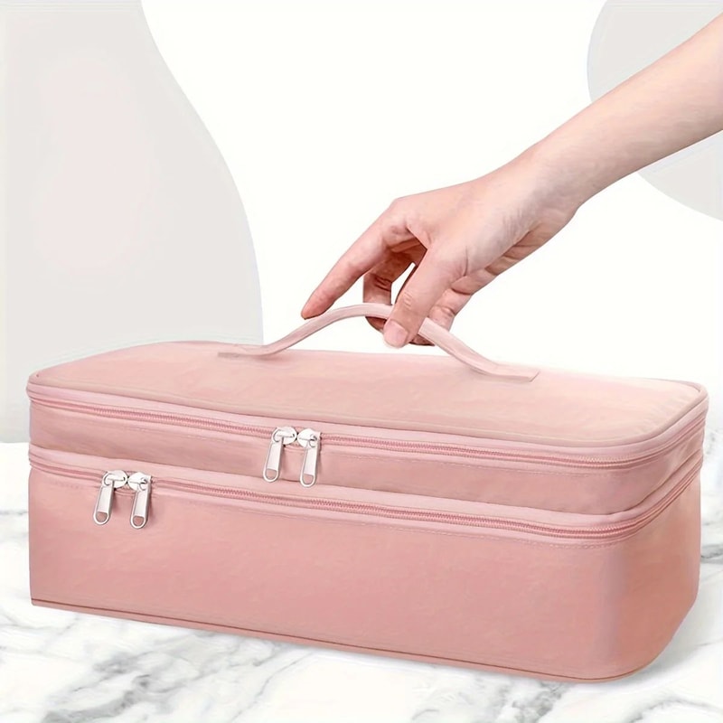 Portable DoubleLayer Hair Tool Storage Bag Large Capacity Hair Dryer Curling Iron Travel Organize 6