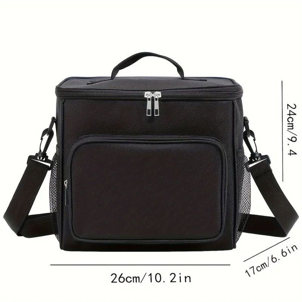 Large Capacity Insulated Tote Lunch Bag With Crossbody Strap Aluminum Foil Thermal Picnic Cooler B 1