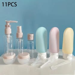 11 pcs leak-proof travel bottles – tsa approved refillable toiletry containers for lotion, spray & cream