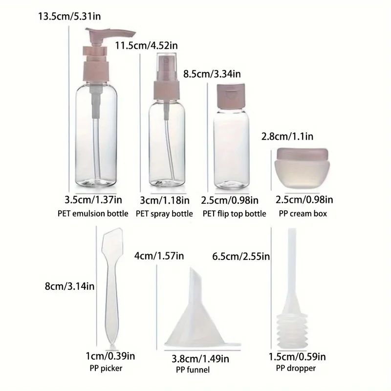 11 Pcs LeakProof Travel Bottles TSA Approved Refillable Toiletry Containers For Lotion Spray Crea 2