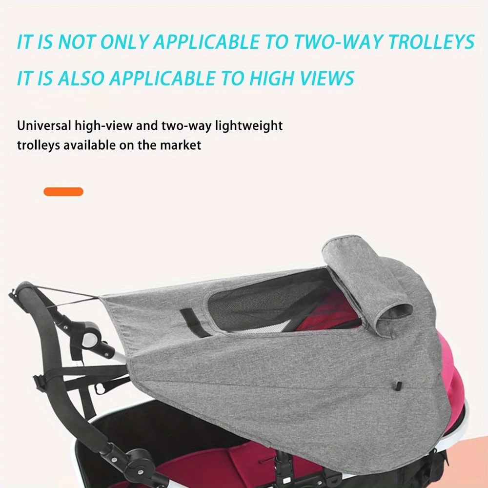 UVResistant Stroller Sunshade Cover HighView Bidirectional Canopy EasyInstall Baby Sun Protection 2