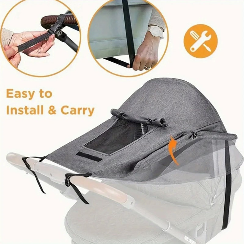 UVResistant Stroller Sunshade Cover HighView Bidirectional Canopy EasyInstall Baby Sun Protection 4