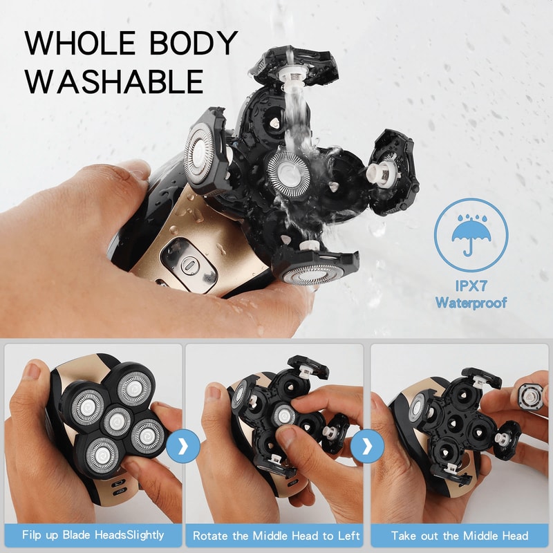 rotary electric head shaver cordless