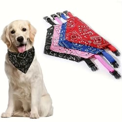 adjustable pet bandana scarf - collar for puppy & cat, triangular drool bib saliva towel for small dogs kitten