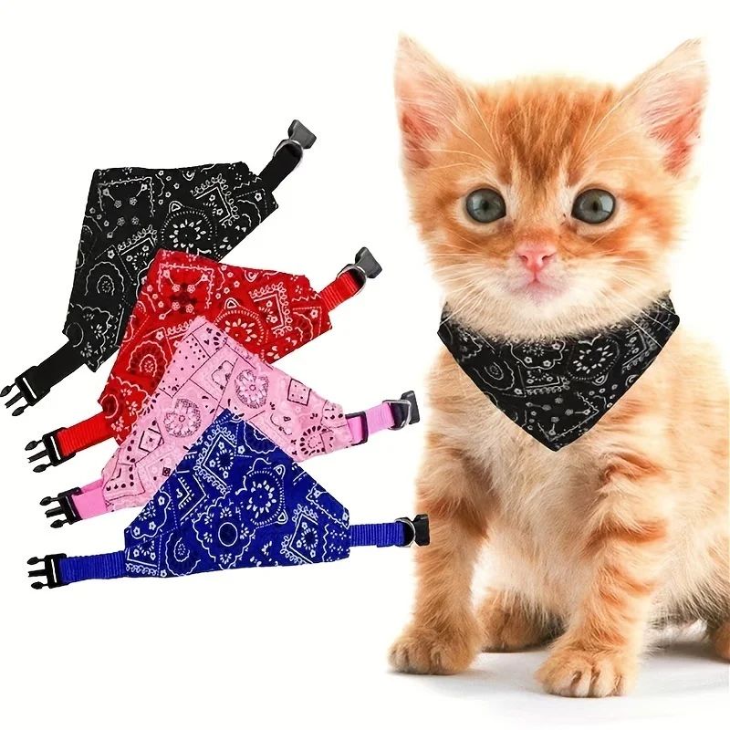 Adjustable Pet Bandana Scarf Collar For Puppy Cat Triangular Drool Bib Saliva Towel For Small Dog 4