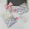 Silver Bow Canvas Coin Purse Small Zipper Coin Wallet Pouch For Women Girls Earphone Key Money St 1