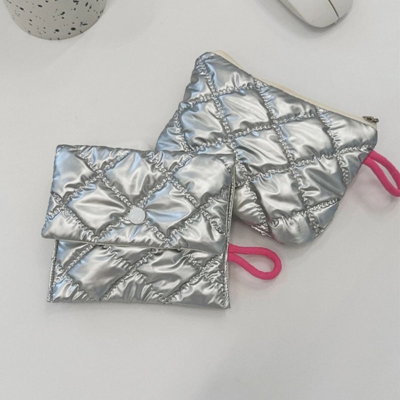 Silver Bow Canvas Coin Purse Small Zipper Coin Wallet Pouch For Women Girls Earphone Key Money St 5