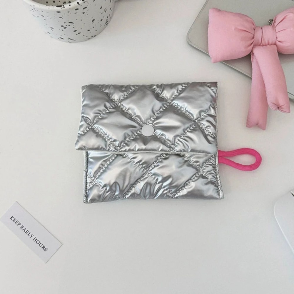 Silver Bow Canvas Coin Purse Small Zipper Coin Wallet Pouch For Women Girls Earphone Key Money St 9